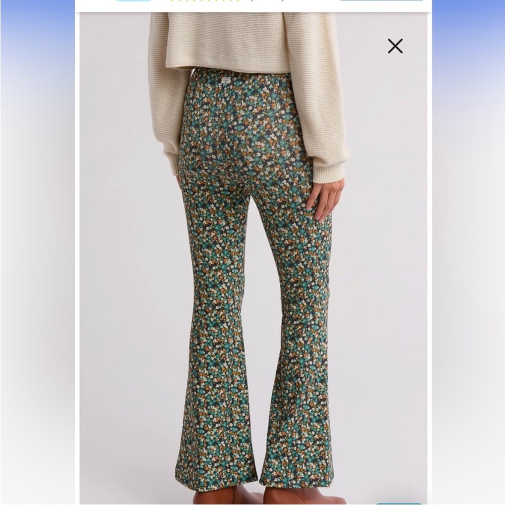 Billabong Small Pants Hang Loose Pant ditsy floral print high waist flare NWT - Picture 6 of 10